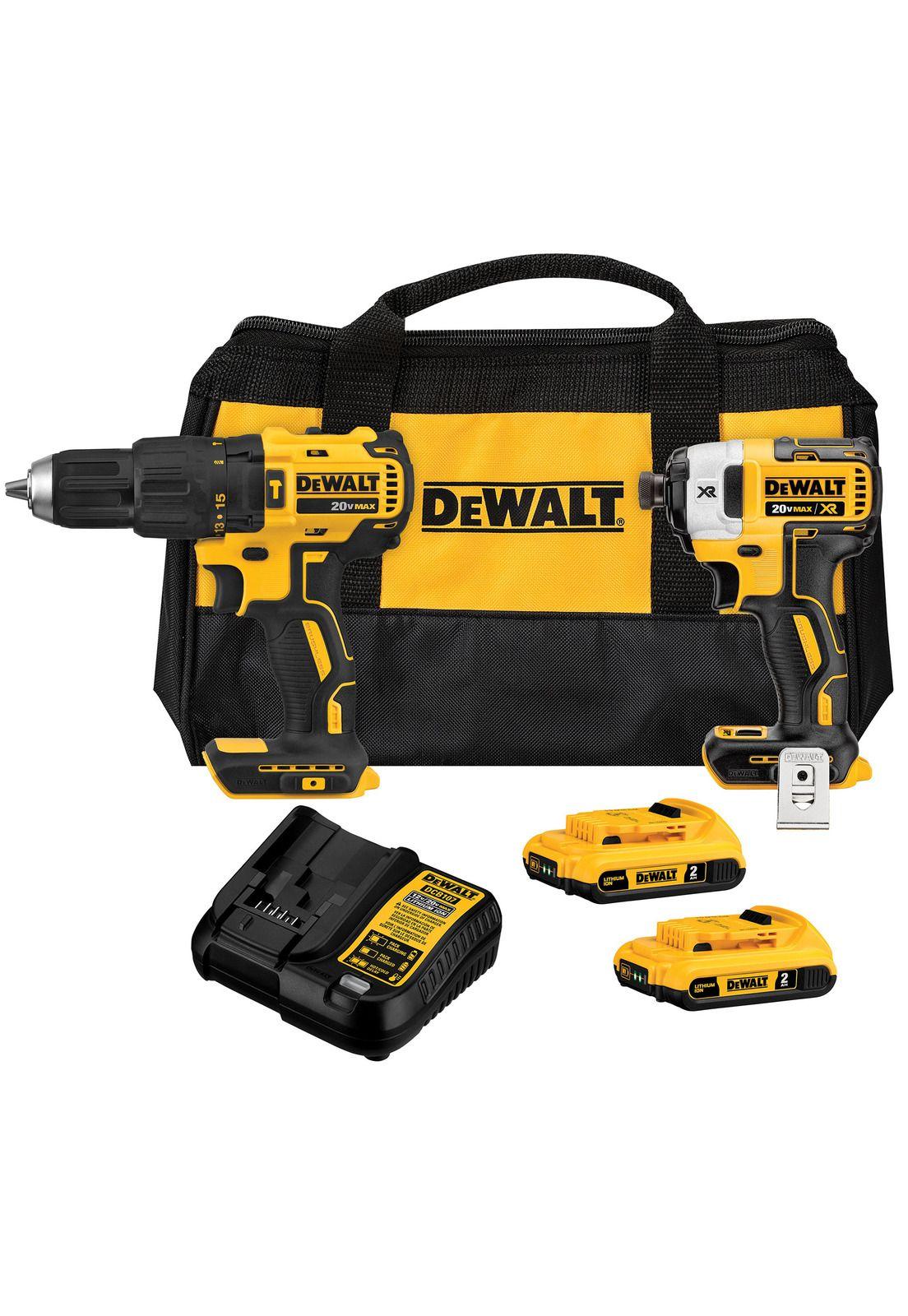 Taladro Percutor + Atornillador Impacto 20v + 2bat Dewalt-0