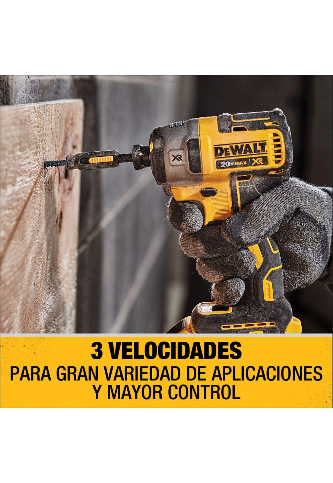 Taladro Percutor + Atornillador Impacto 20v + 2bat Dewalt-4
