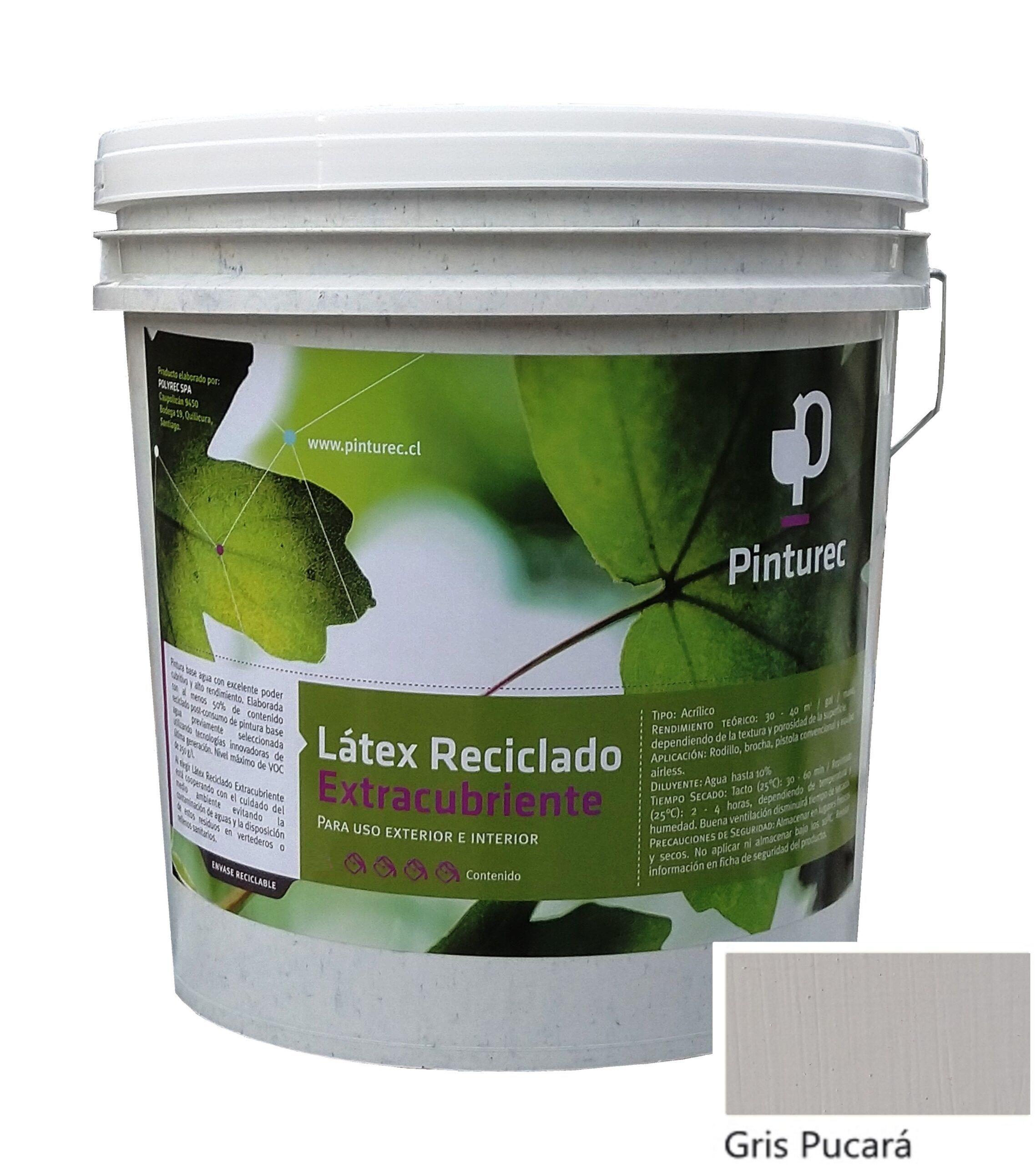 LÁTEX RECICLADO PINTUREC EXTRACUBRIENTE GRIS PUCARÁ 4G-0