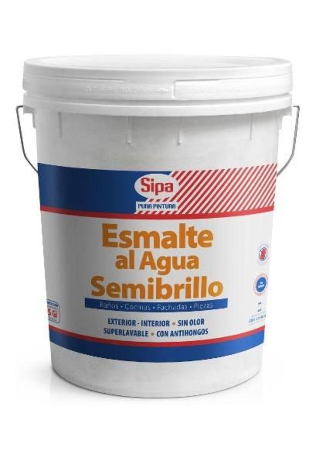 Esmalte Al Agua 1 Tineta Semibrillo Blanco. Sipa-0