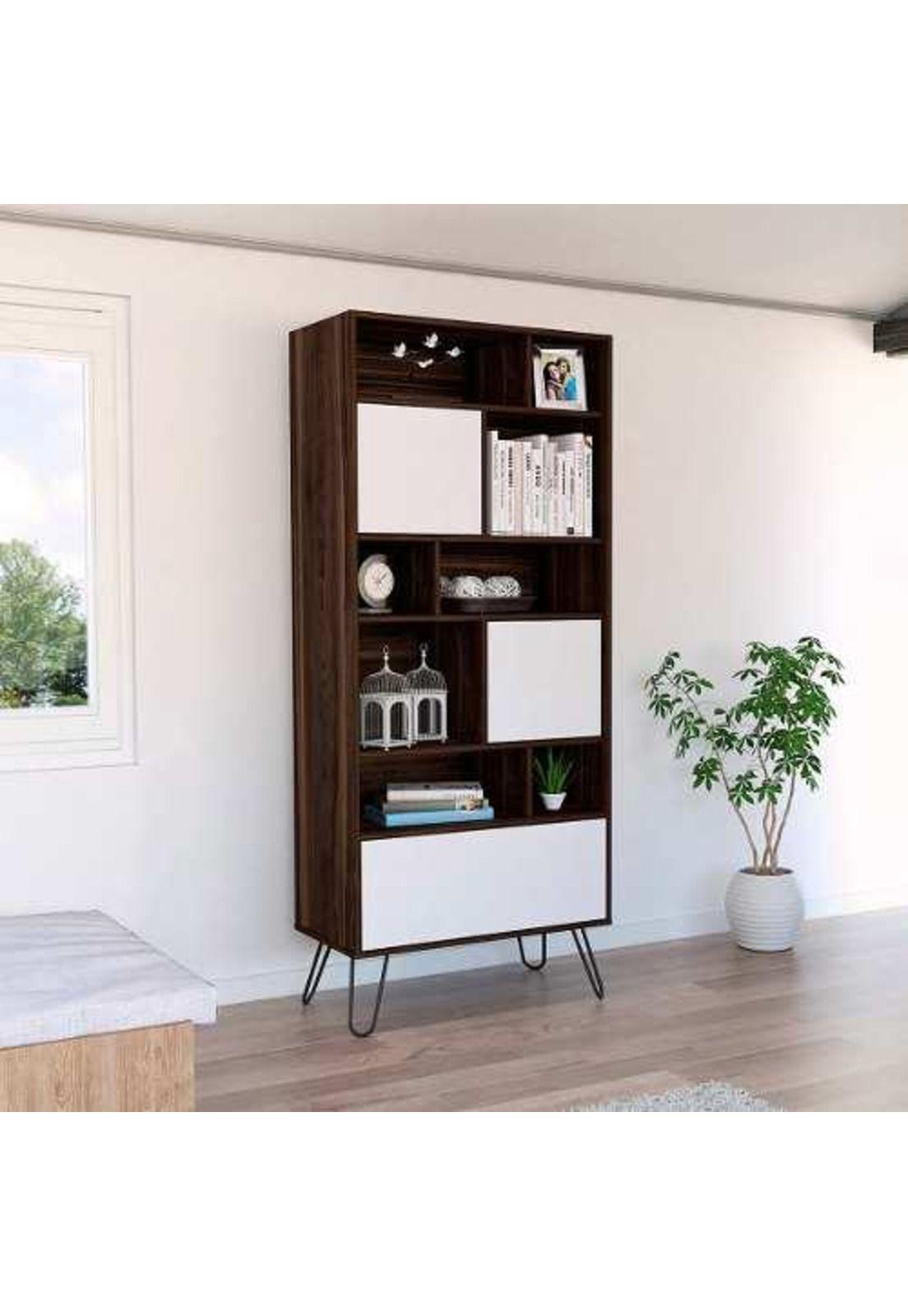 Biblioteca Habano/blanco 171x72x39cm - Tuhome-3