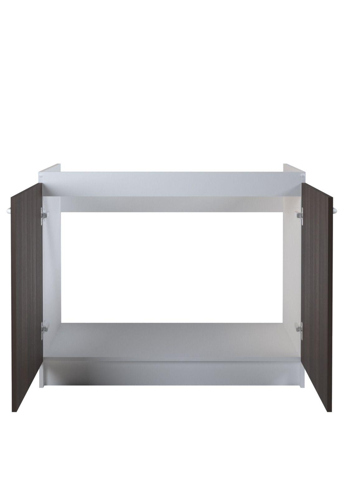 Mueble Lavaplatos 100Cm 2 Puertas Chocolate/Blanco Silcosil-3