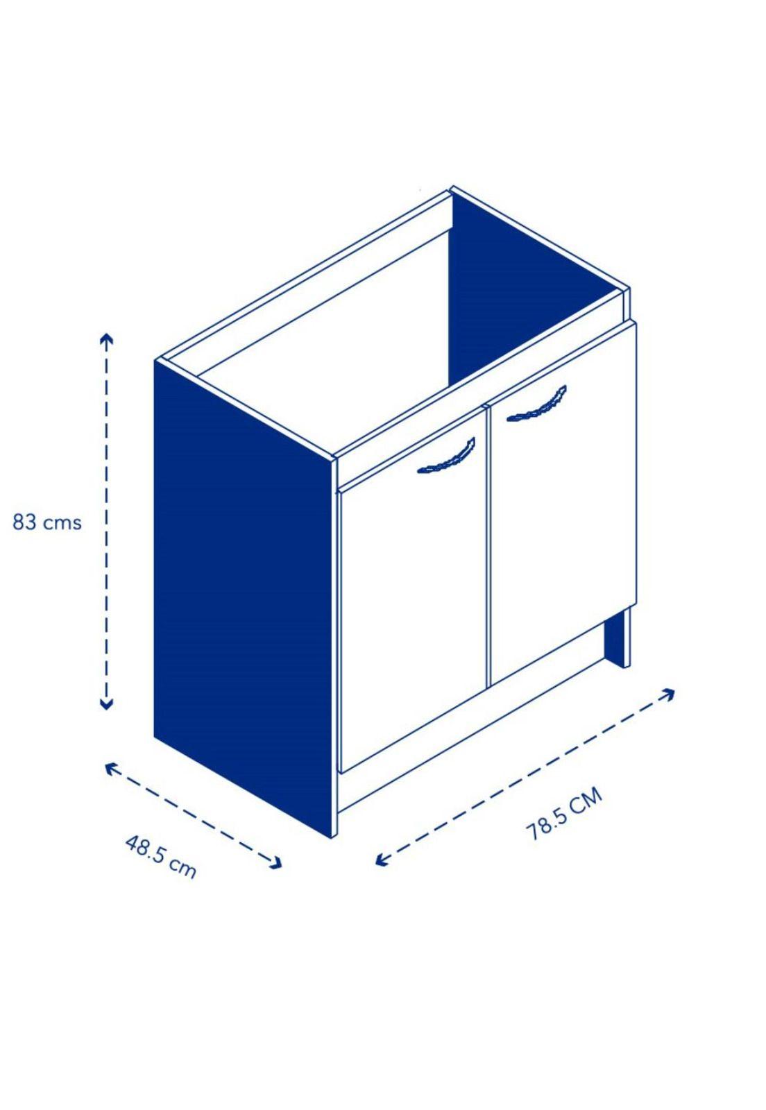 Mueble Base Lavaplatos 2 Puertas 80 Cm Base124M Beige Mobikit-3
