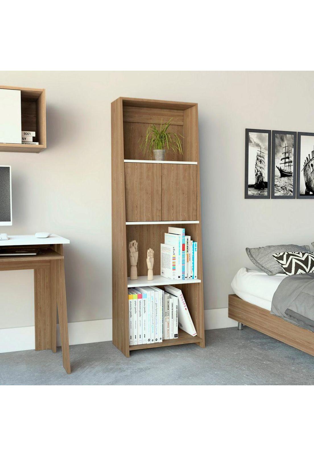 BIBLIOTECA NOTE 1,60 - BLANCO HG / MIEL-1