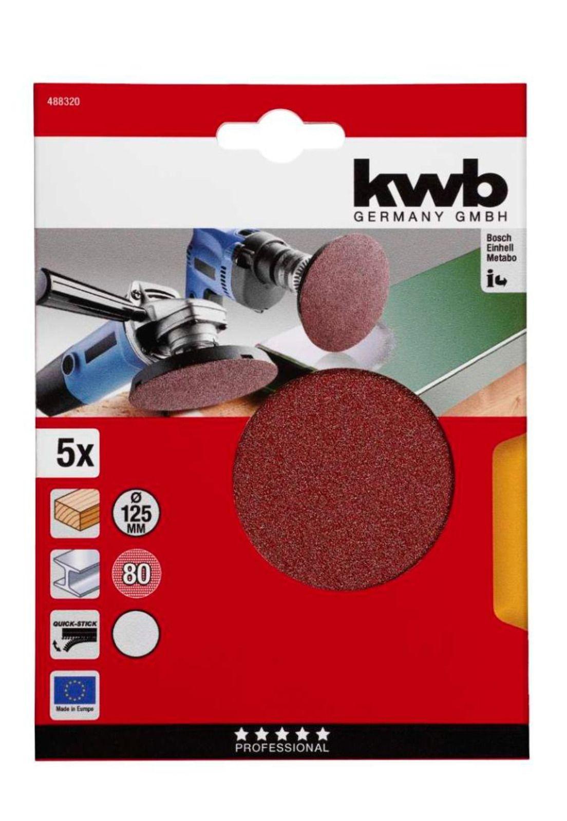 Disco lija con velcro grano 80, 125mm / Rojo oscuro-0