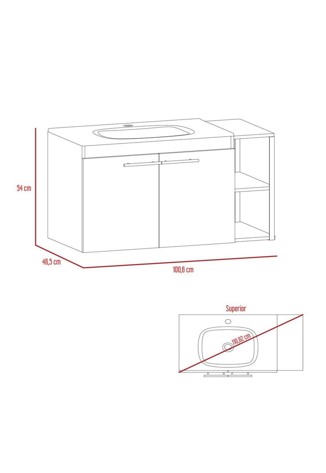 COMBO REFLEKTA 40 MUEBLE DE LAVAMANOS KHARI 100 FLOTANTE + ESPEJO NAPOLI-2