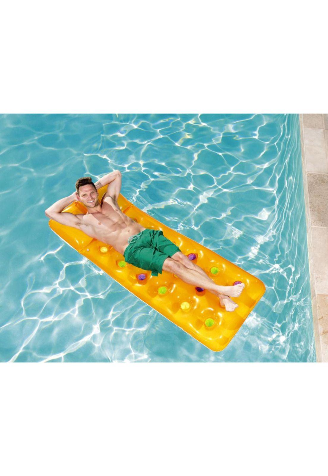 Colchoneta Inflable Fashion con almohada integrada 188x71cm Naranja - 43014 - Bestway-1