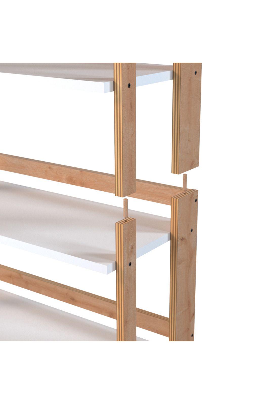 Estante Folding 3 Repisas  Madera Natural/Blanco Silcosil-1