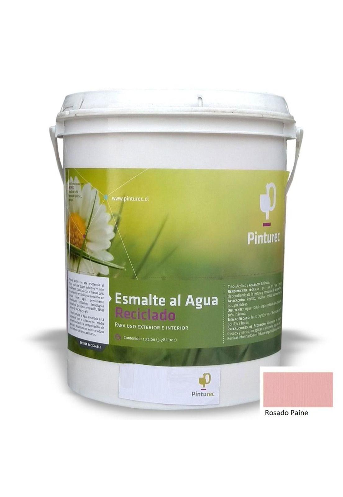 ESMALTE AL AGUA RECICLADO PINTUREC SATINADO ROSADO PAINE 1G-0