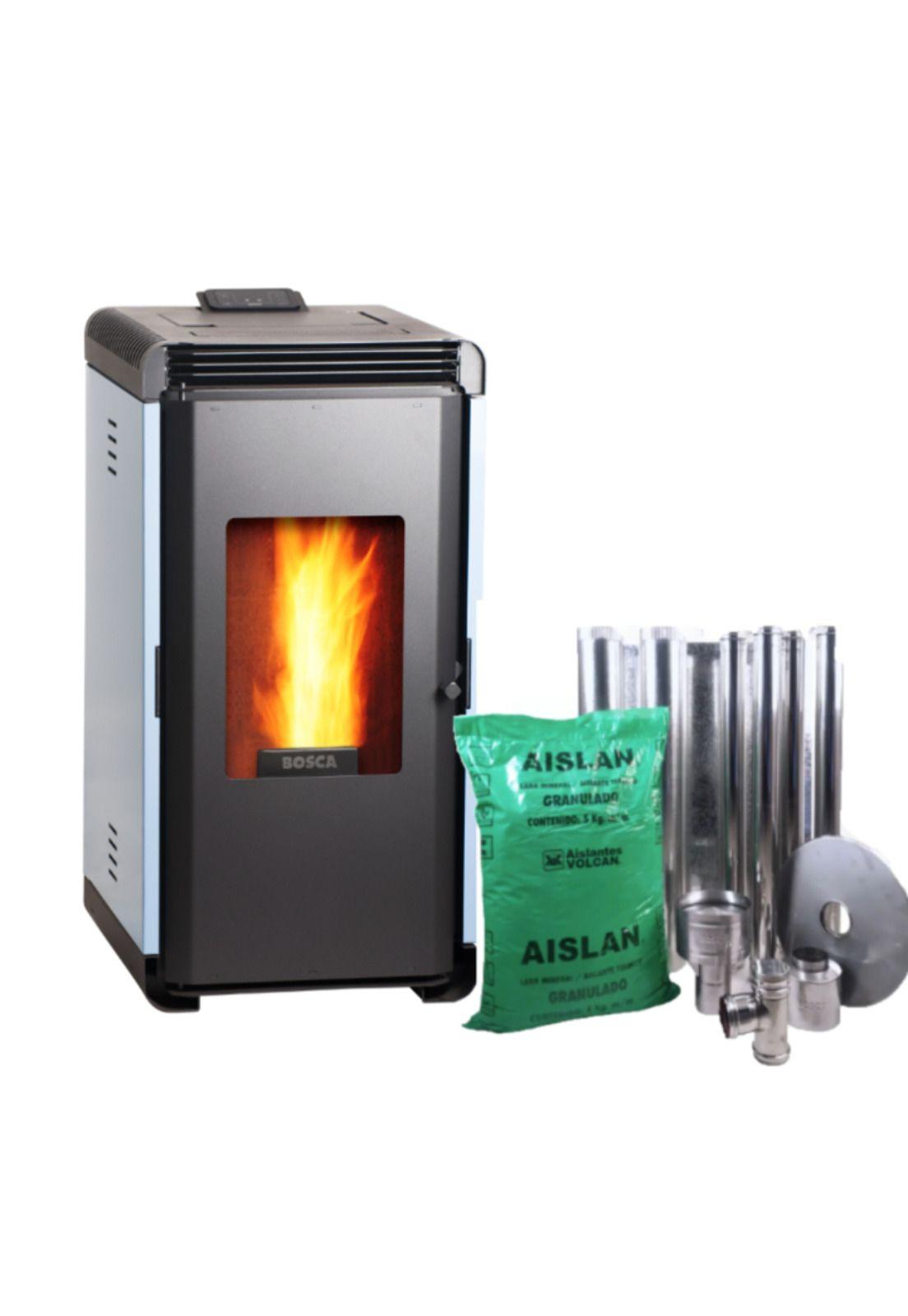 Pack Calefactor a Pellet Hera Azul + Kit de Instalacion Interior Bosca-0