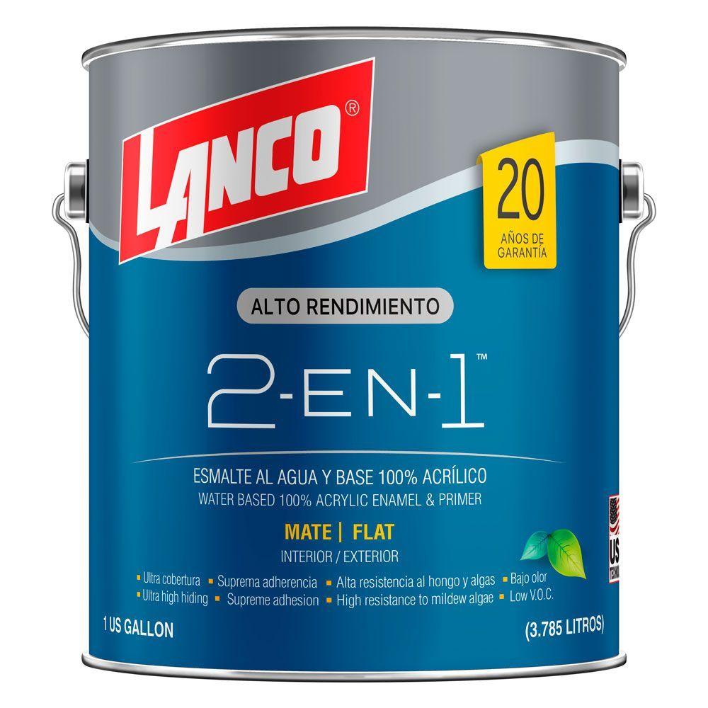 ESMALTE AL AGUA 2 EN 1 MATE BLANCO 1GL-0