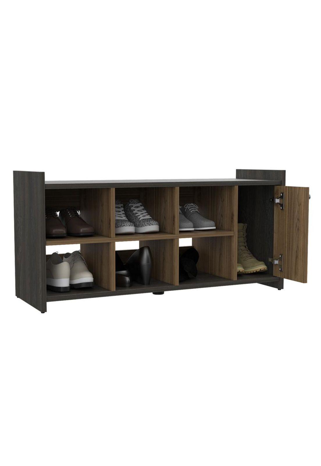 ZAPATERO RECIBIDOR Z-101-P 6 PARES - CARBÓN / GALES-1