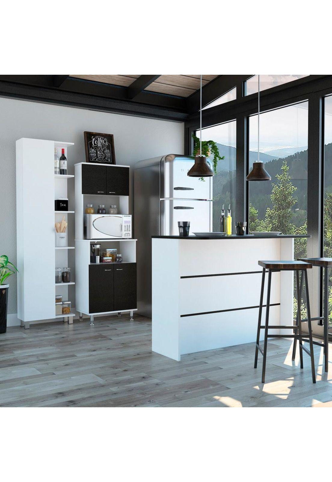 COMBO KITCHEN 34 MUEBLE COCINA 54 + BARRA DE COCINA + OPTIMIZADOR WENGUE BLANCO - TUHOME-1