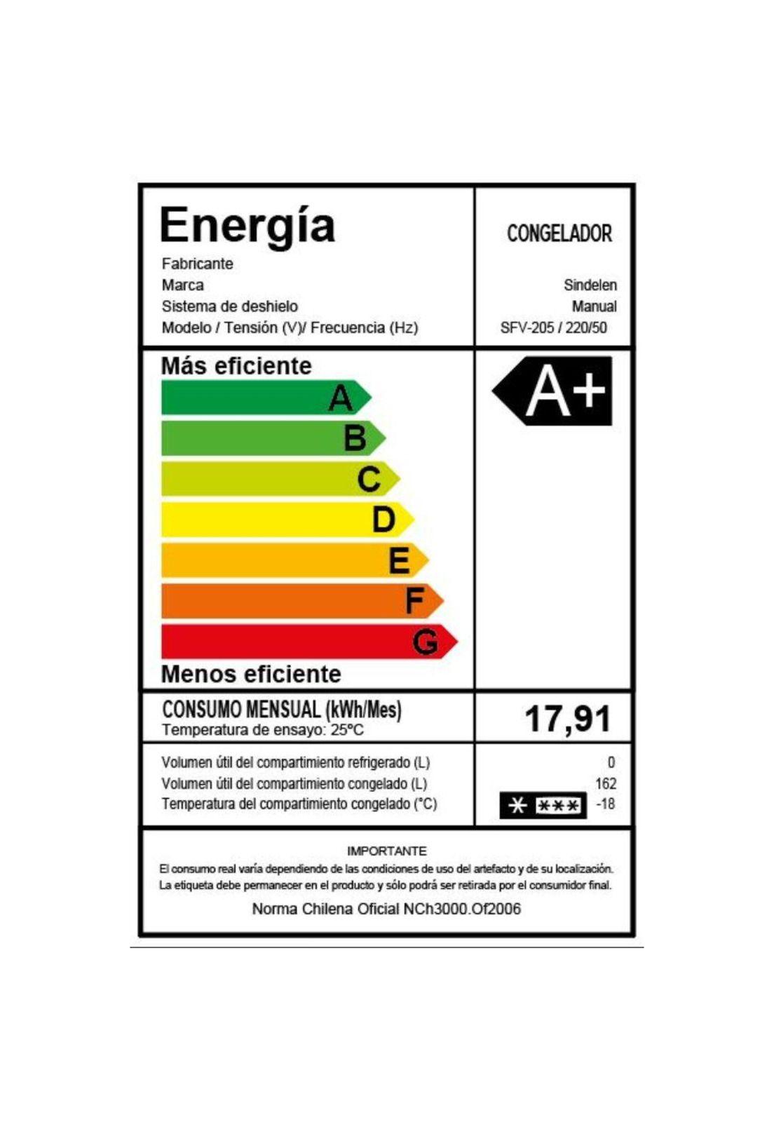 CONGELADOR VERTICAL SFV-205SI SINDELEN-3