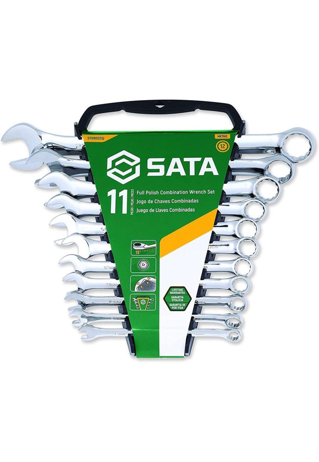 Juego Llaves Combinadas Punta-Corona Metrica 11 Piezas St09022Sj Sata-0