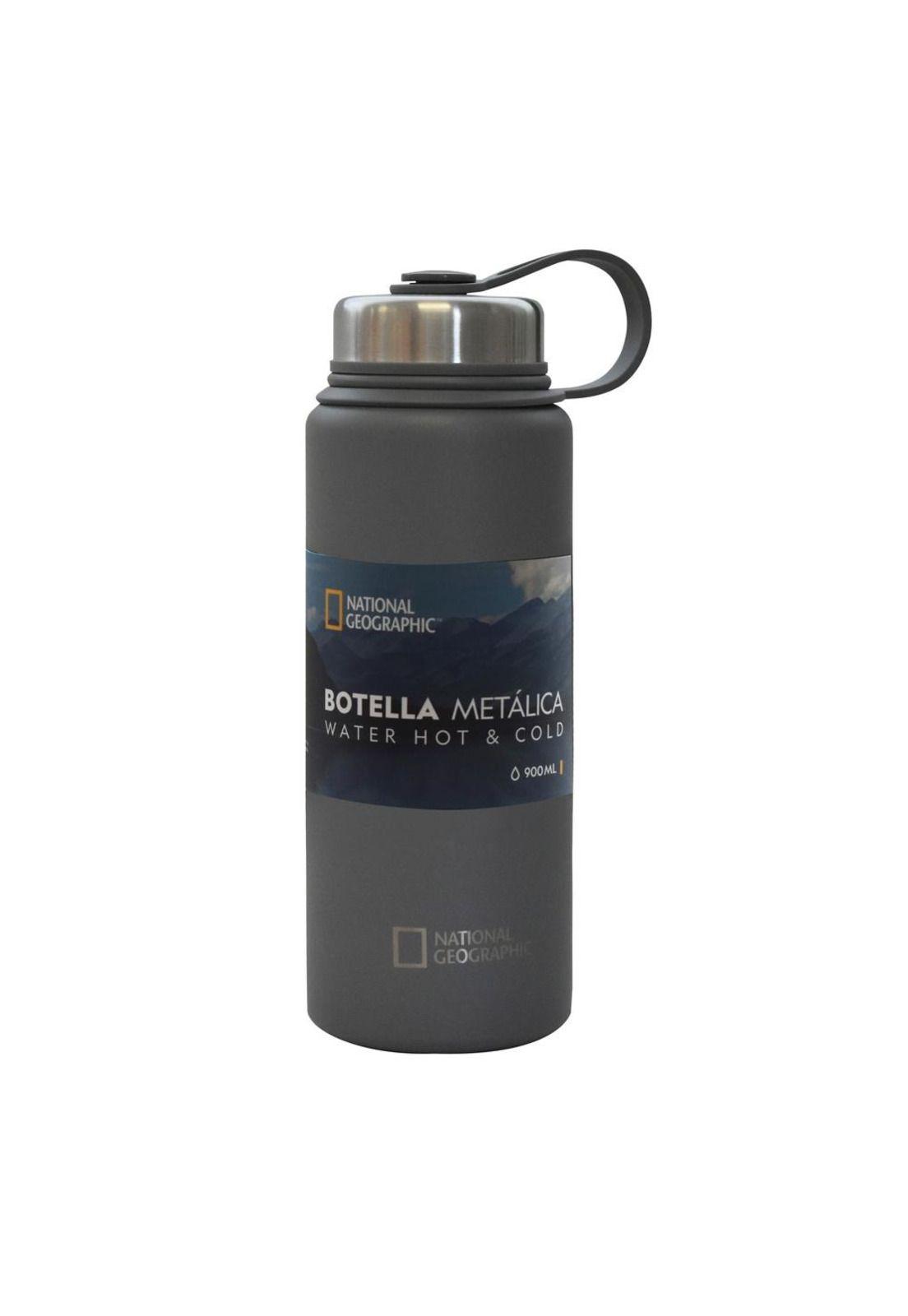 BOTELLA Y TAPA METALICA NATIONAL GEOGRAPHIC 900ML GRIS-0