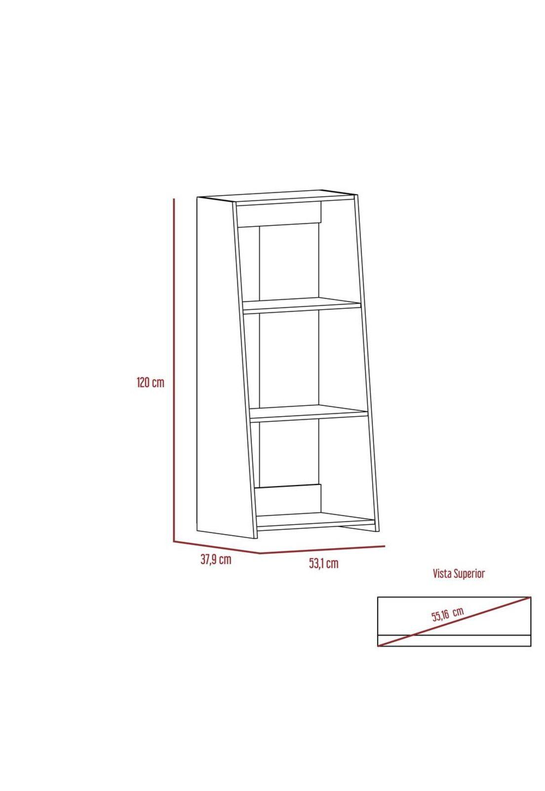 ESCRITORIO + GABINETE + BIBLIOTECA 120 + WALL 2B NOTE - BLANCO HG / MIEL-2