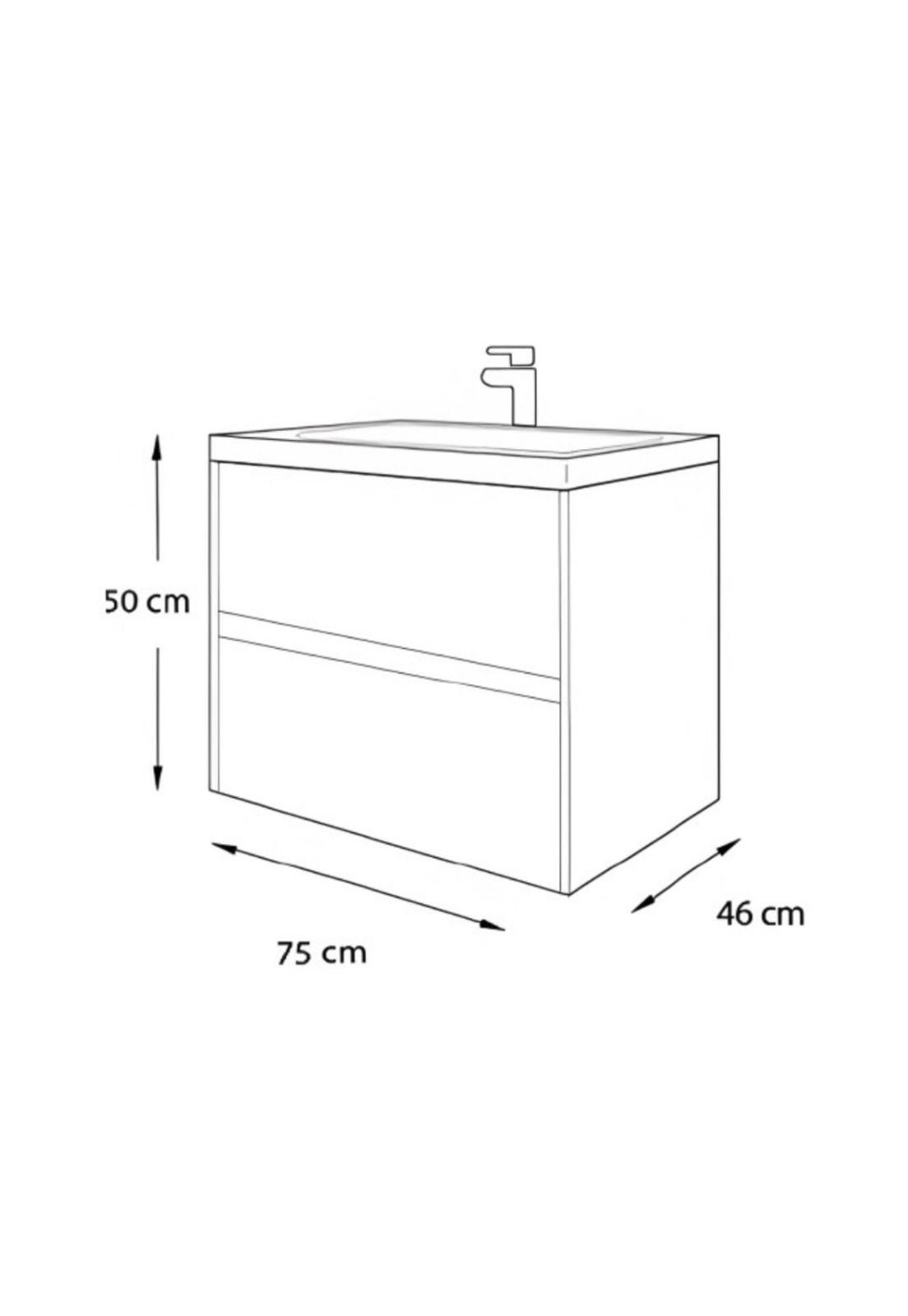 Vanitorio Aereo 75 Chocolate Mas Cubierta De Loza Magnolia-1