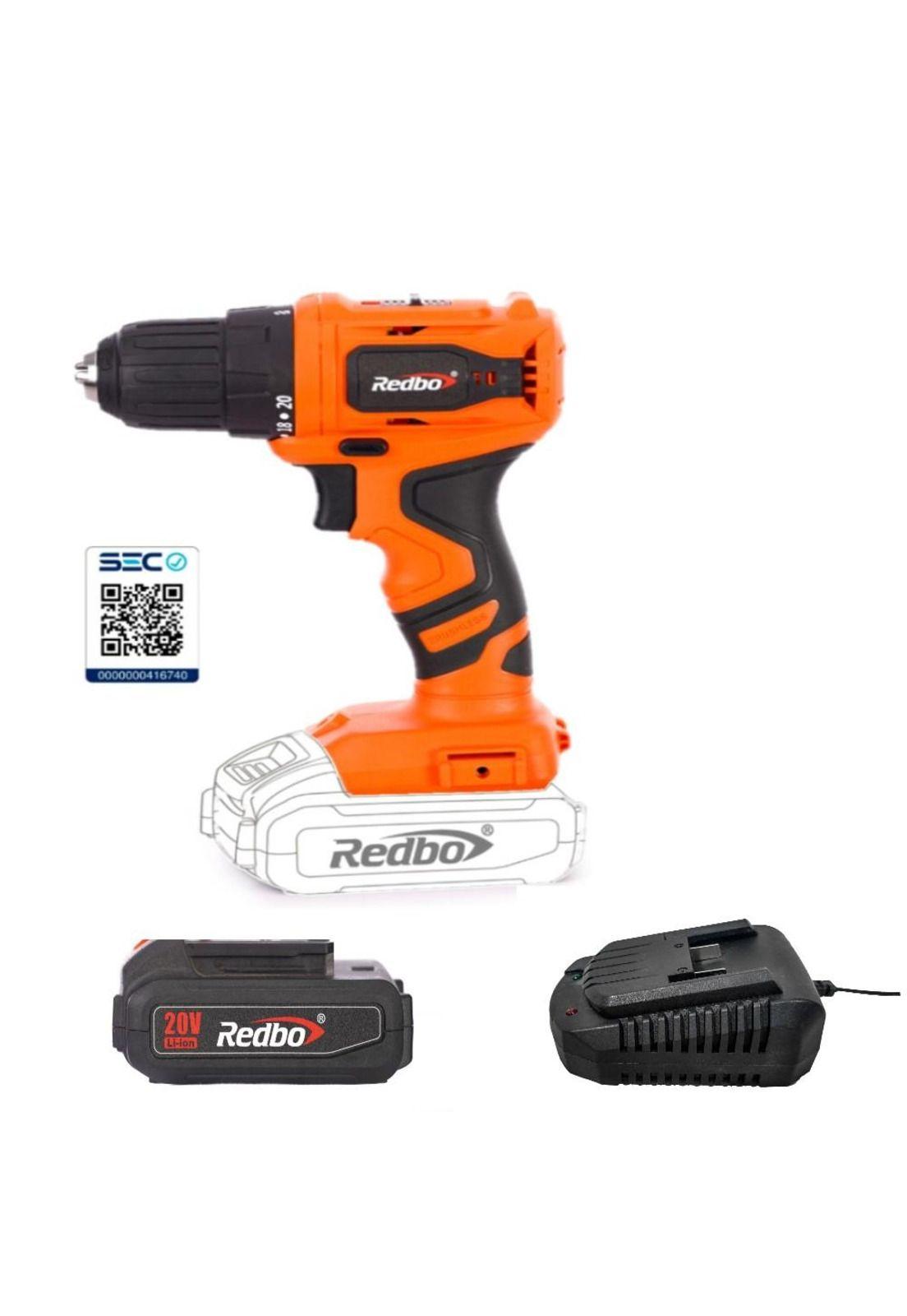 Taladro Inalámbrico Sin Carbones + Batería 2.0 Ah + Cargador Redbo-0