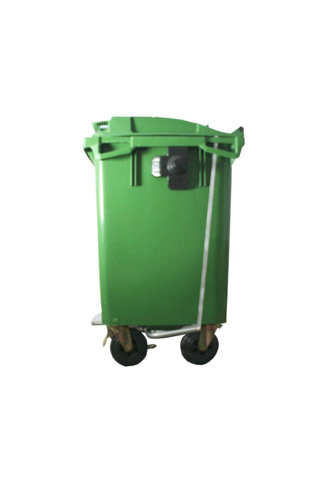 CONTENEDOR BASURA 660 LTS. CON PEDAL VERDE QRUBBER-1