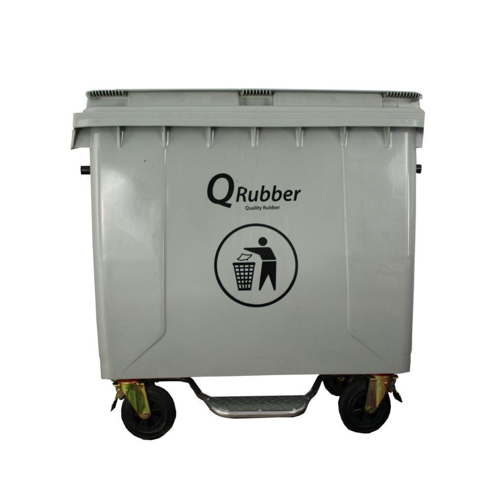CONTENEDOR BASURA 660 LTS. CON PEDAL GRIS QRUBBER-0