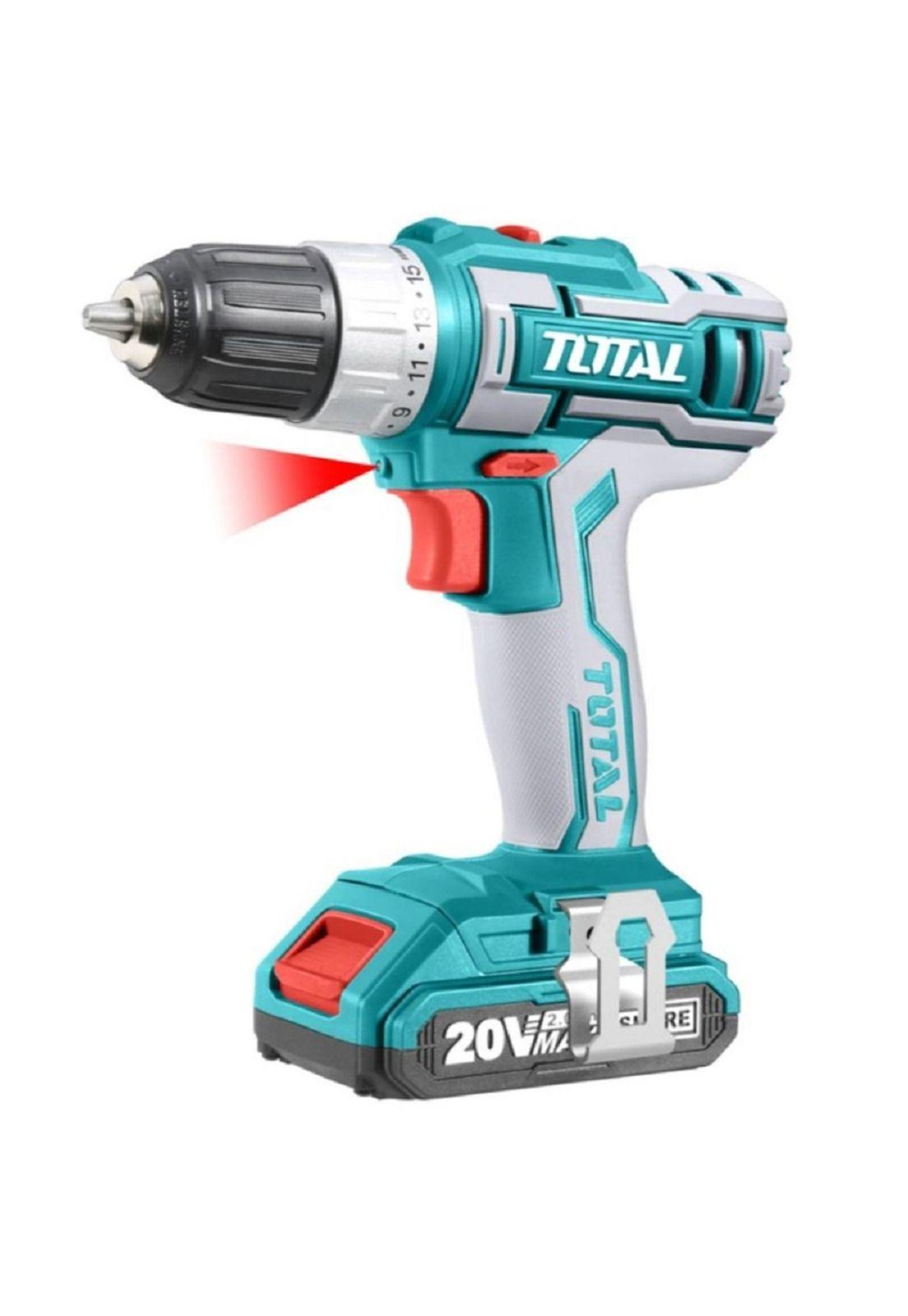 Taladro Atornillador Inalambrico 20V 10Mm C/Led - 2 Baterias - 1 Cargador - 47Acc TDLI2002 Total-1