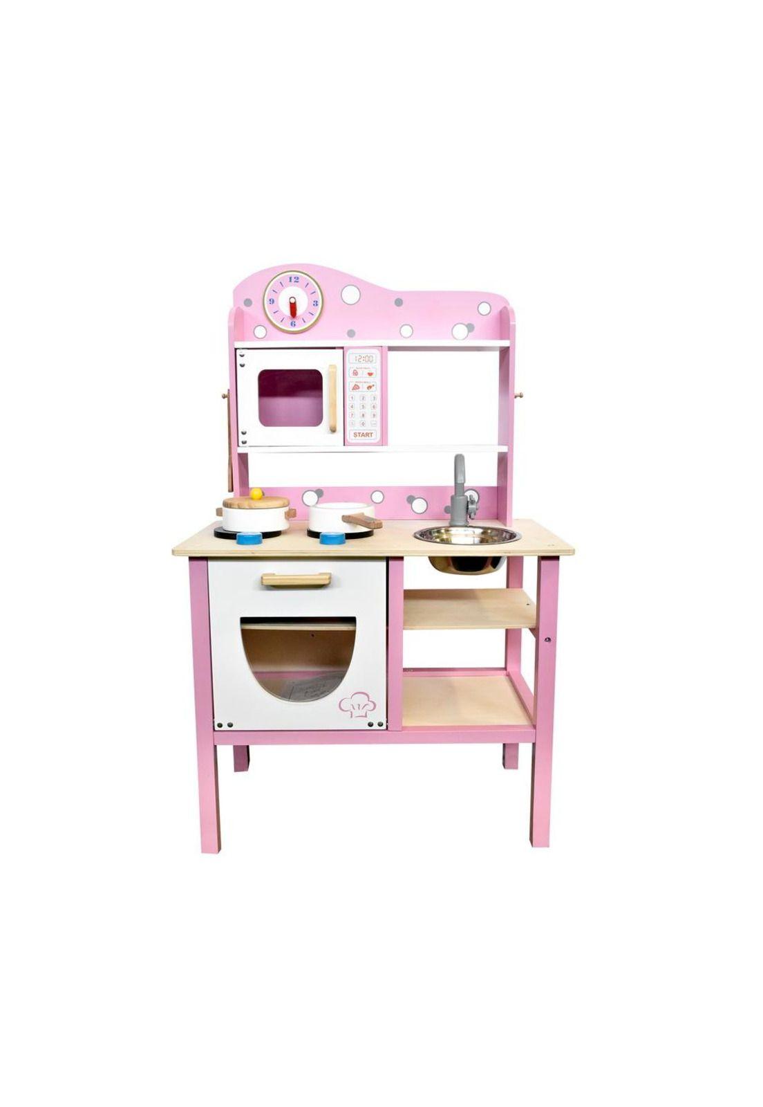 COCINA DE MADERA ROSA CON ACCESORIOS - GAMEPOWER-1