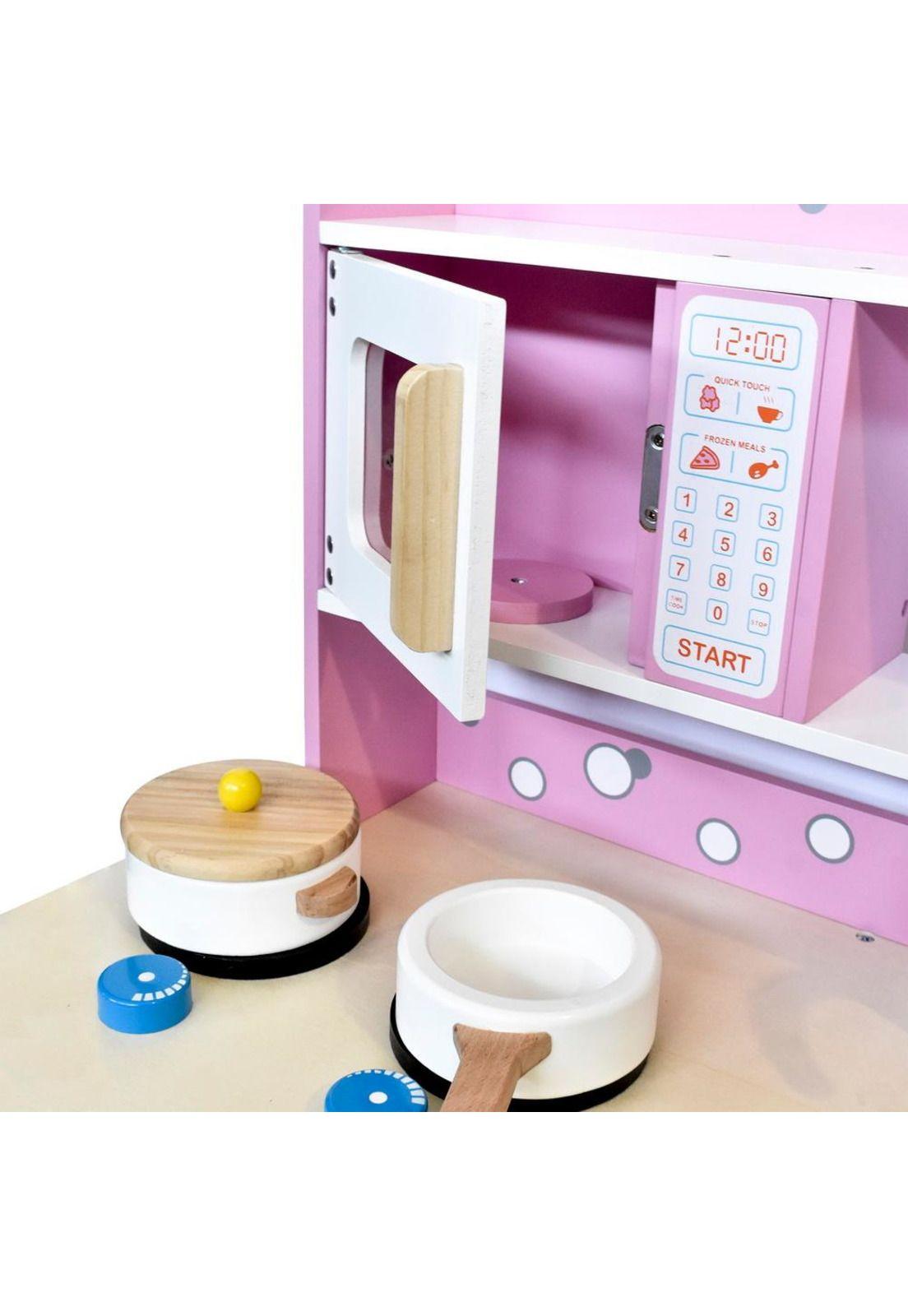 COCINA DE MADERA ROSA CON ACCESORIOS - GAMEPOWER-4
