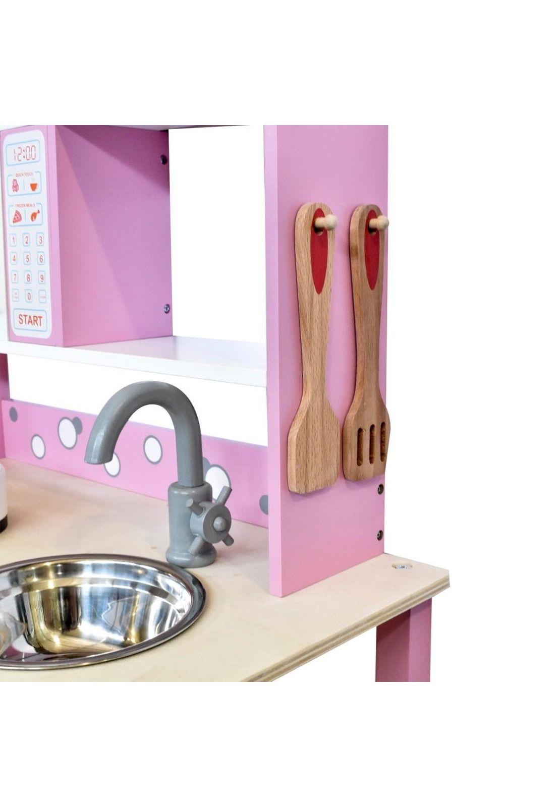 COCINA DE MADERA ROSA CON ACCESORIOS - GAMEPOWER-5