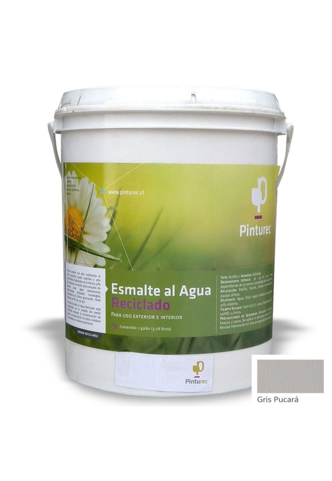 ESMALTE AL AGUA RECICLADO PINTUREC SATINADO GRIS PUCARÁ 1G-0
