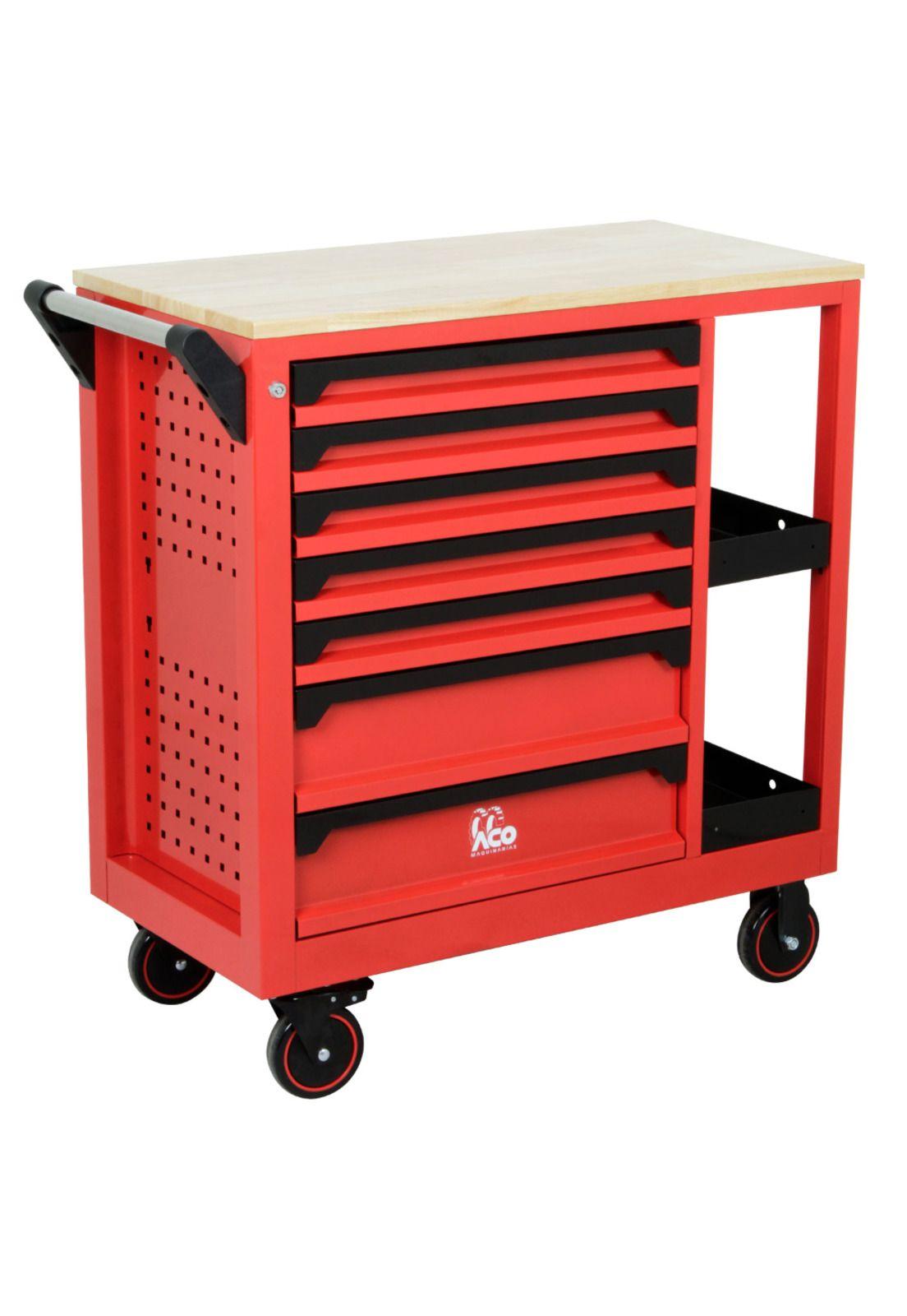 Carro De Herramientas 7 Cajones Con Base De Madera -2