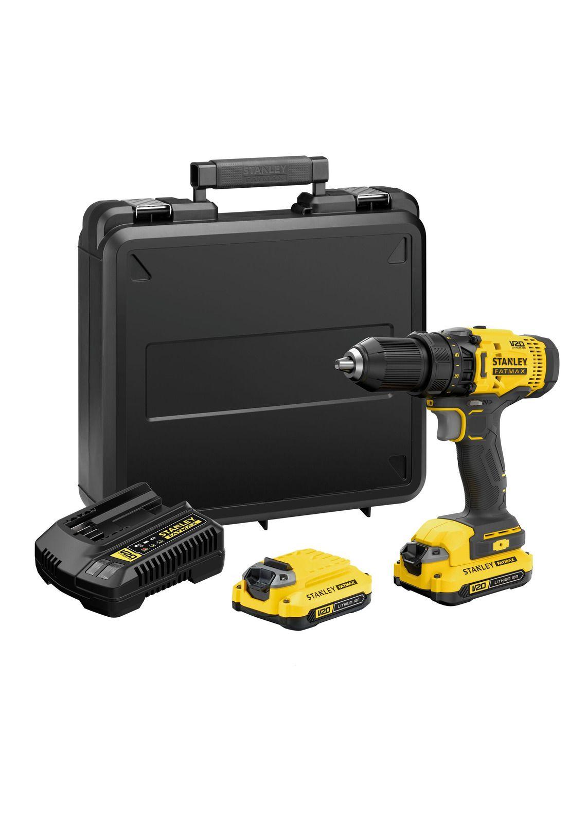 Kit Taladro Atornillador 20v + 2b + Cargador+ Maleta Stanley-0