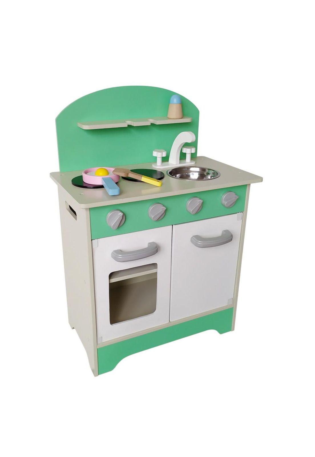 COCINA DE MADERA GAMEPOWER VERDE CON ACCESORIOS-0