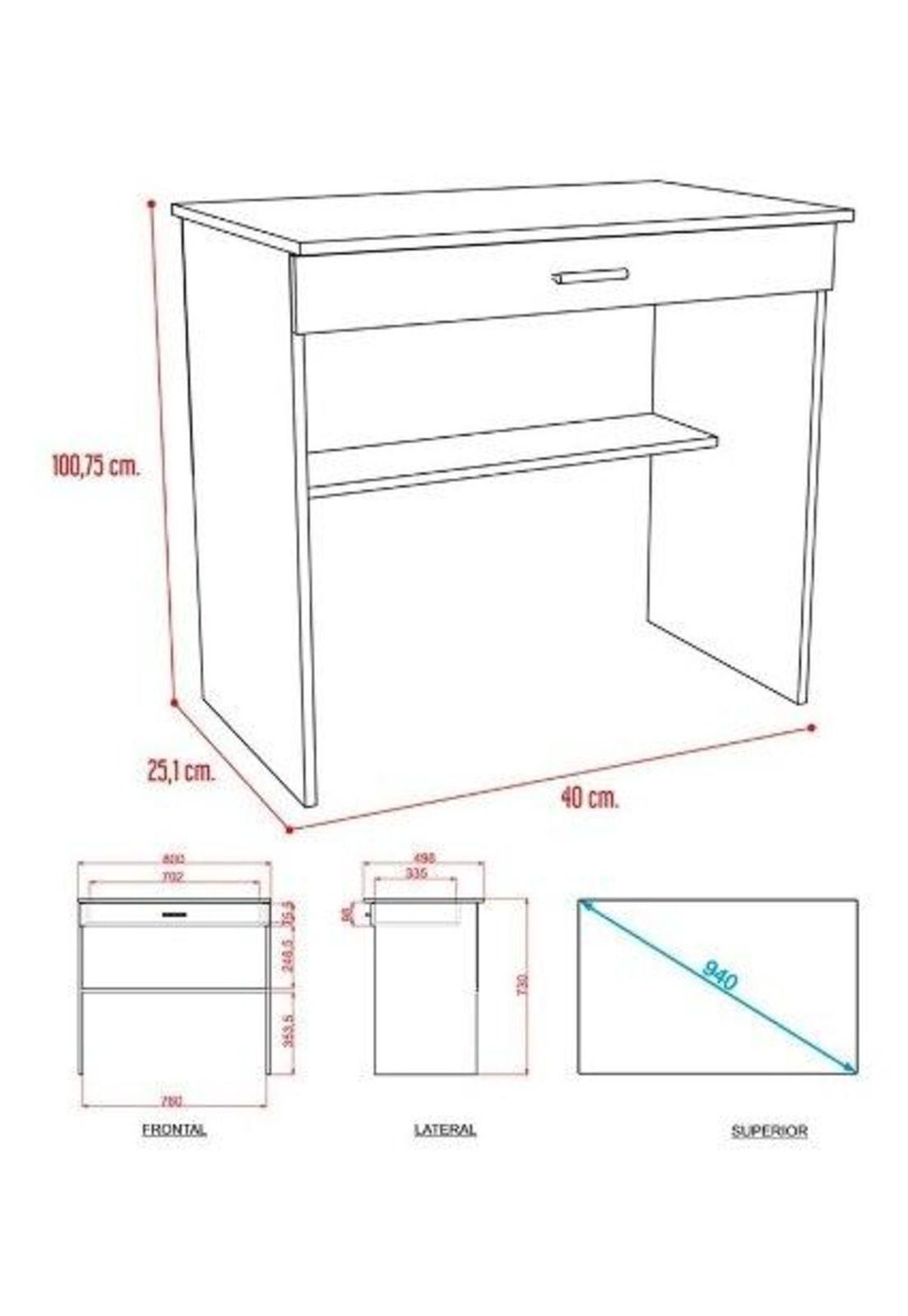 Escritorio 73 X 80 X 49 Cm Office 1 Wengue.-tuhome-4