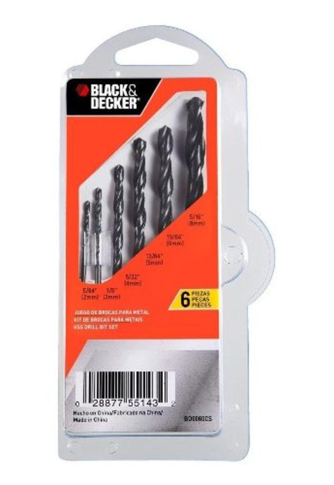 Set Brocas Metal 6 Piezas.-black And Decker-1