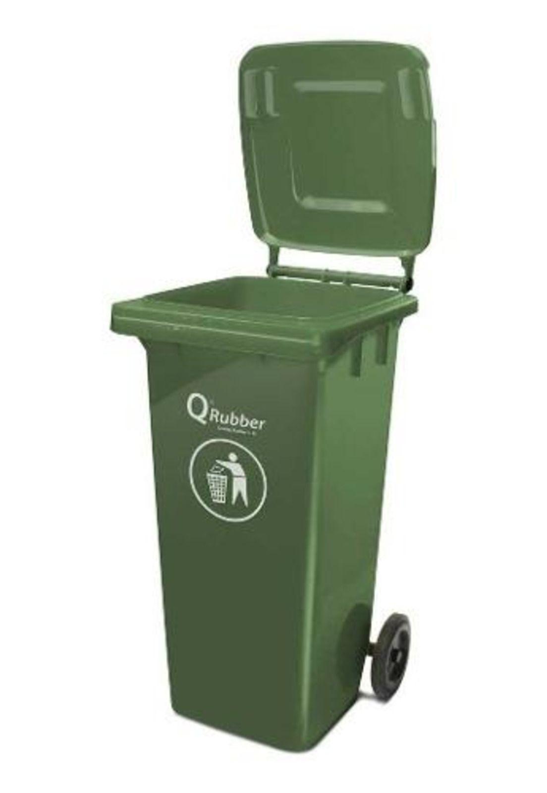 Contenedor Basura 120 Lts. Verde Qrubber.-0