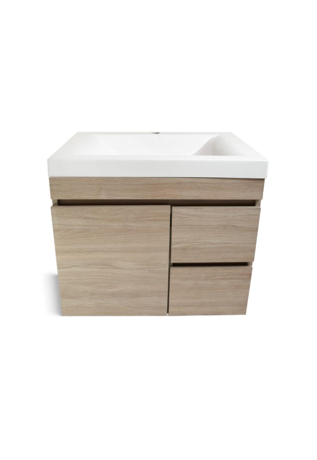 Mueble Organizador A Muro St Bernard + Lavatorio Madera Natural Rohoi-0
