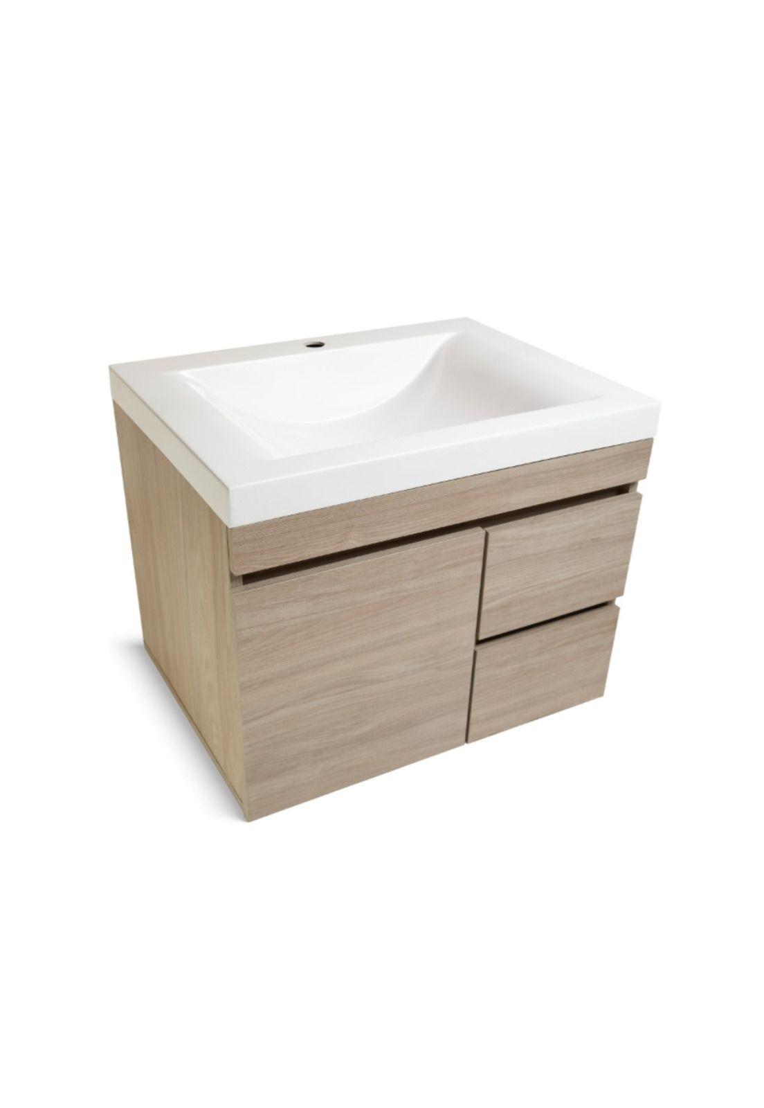 Mueble Organizador A Muro St Bernard + Lavatorio Madera Natural Rohoi-1