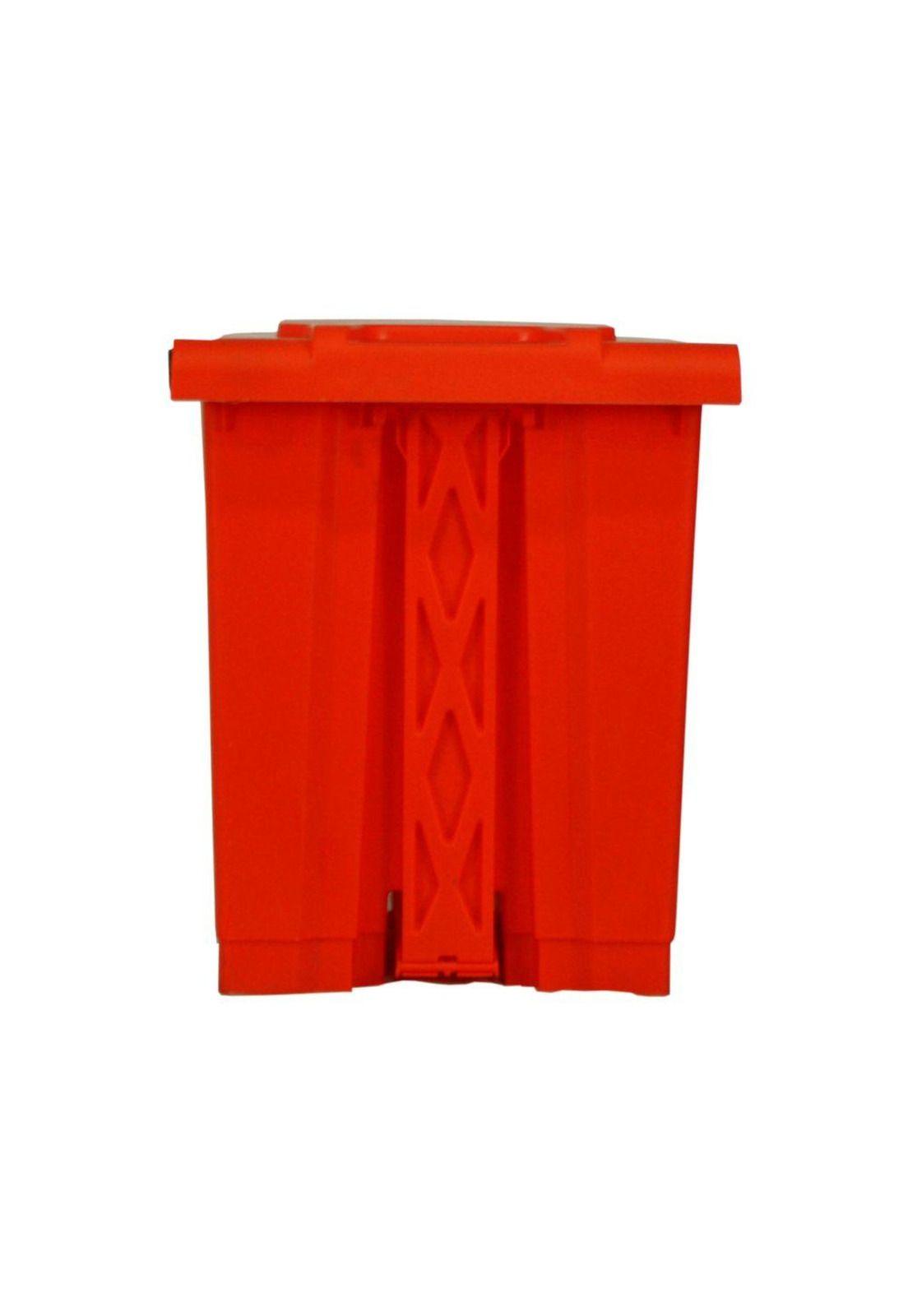 CONTENEDOR BASURA C 30 LTS. CON PEDAL ROJO QRUBBER-2