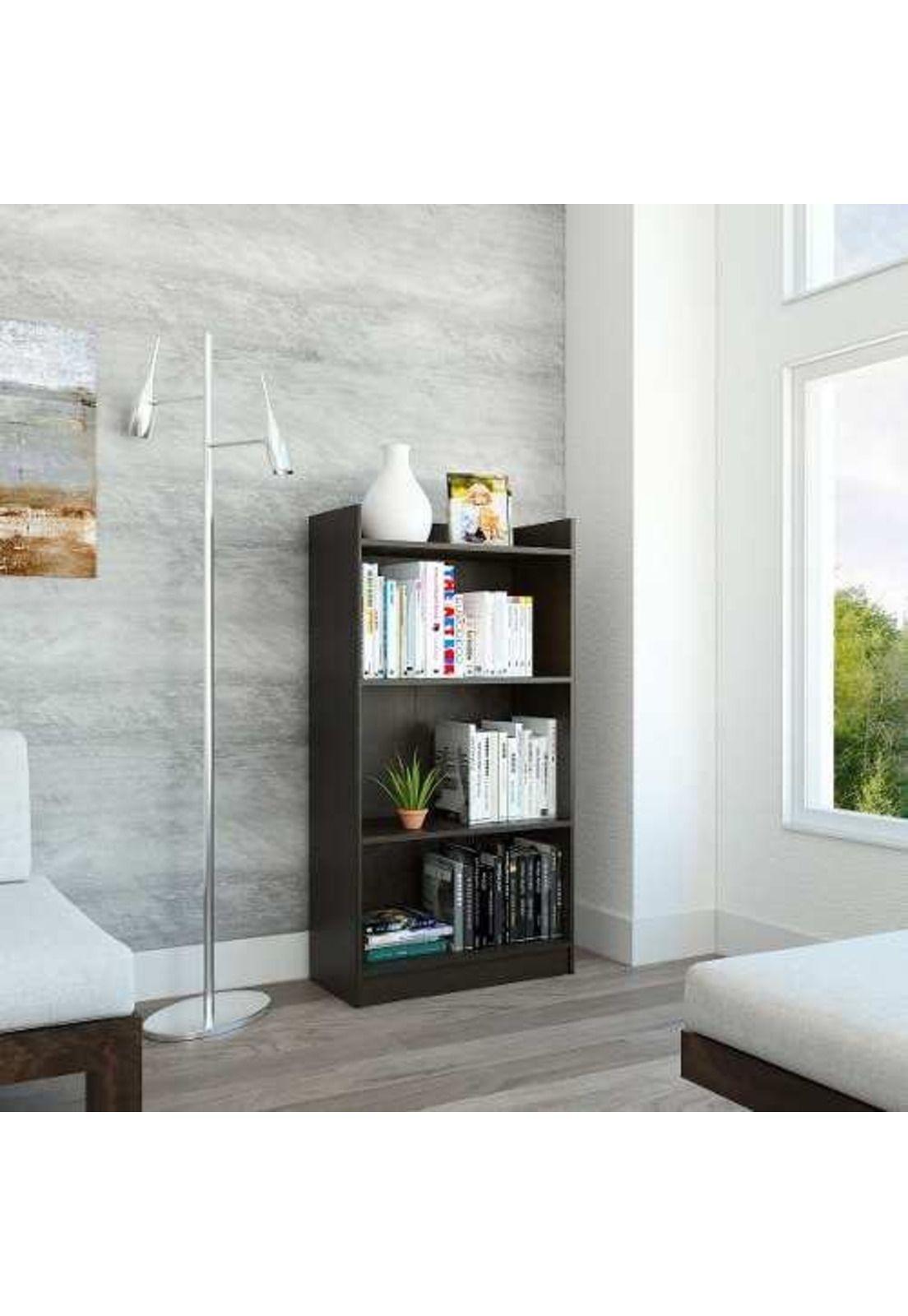Biblioteca Office Wengue 120x63x30cm. Tuhome.-4