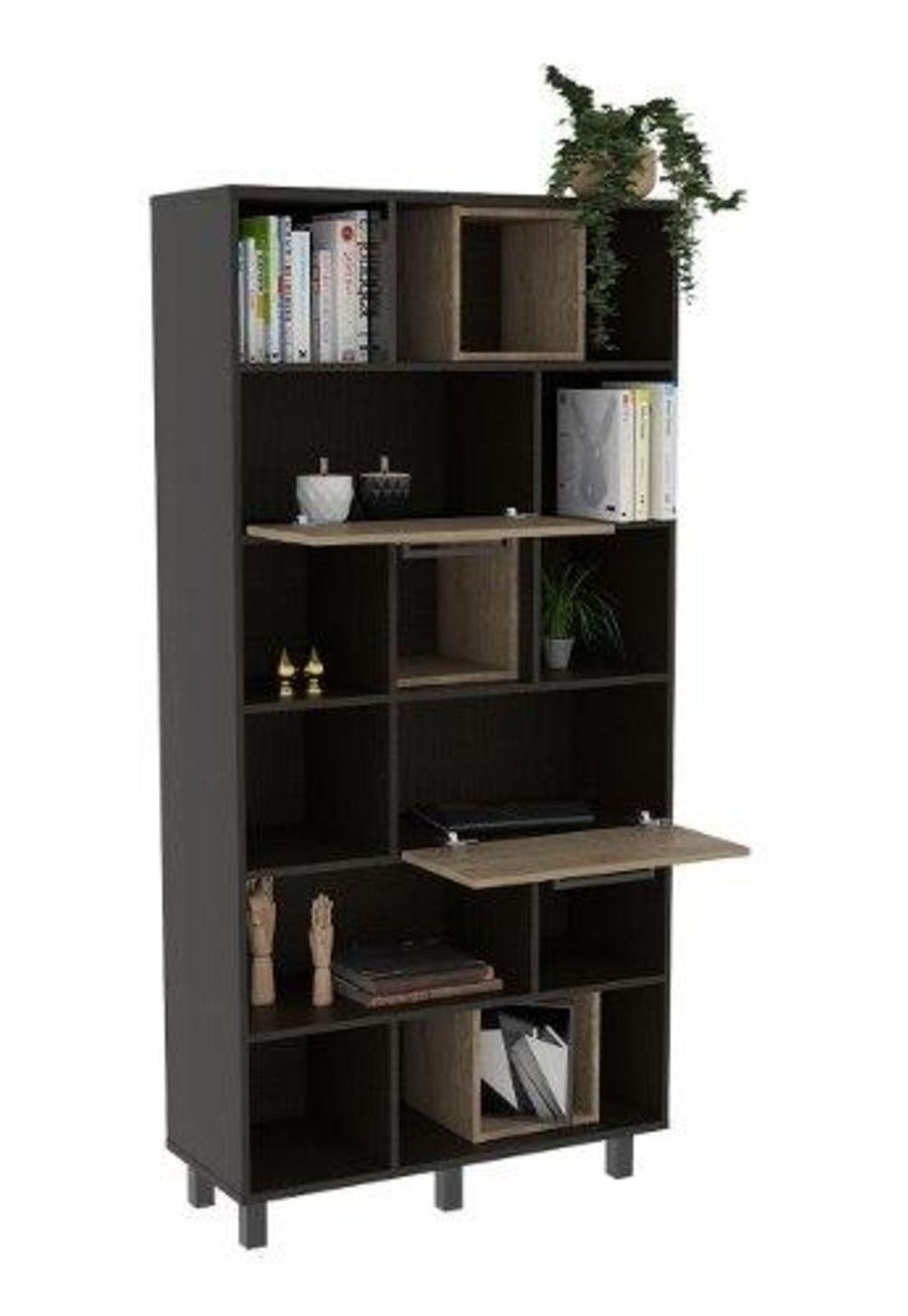 Biblioteca Wengue/miel 185x88x31cm. Tuhome-4