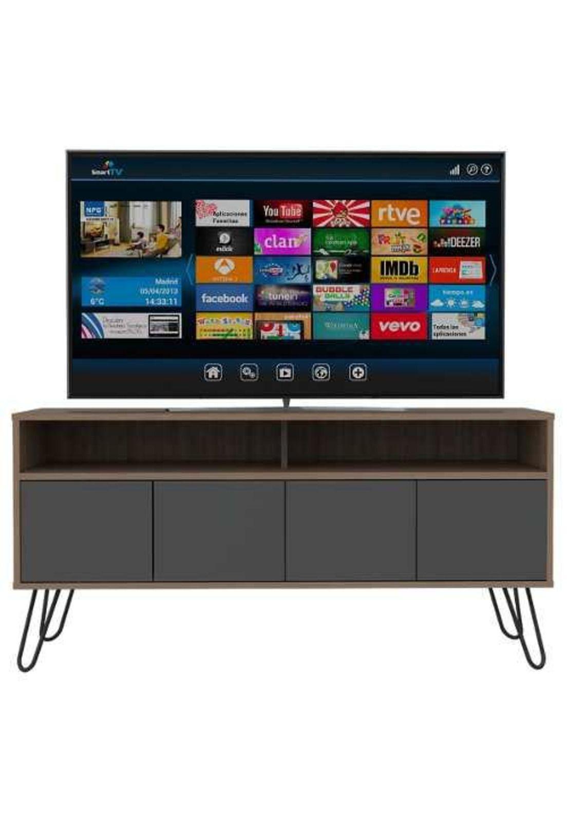 Rack Tv 55  Miel Plomo 61x124x39cm . Tuhome-1