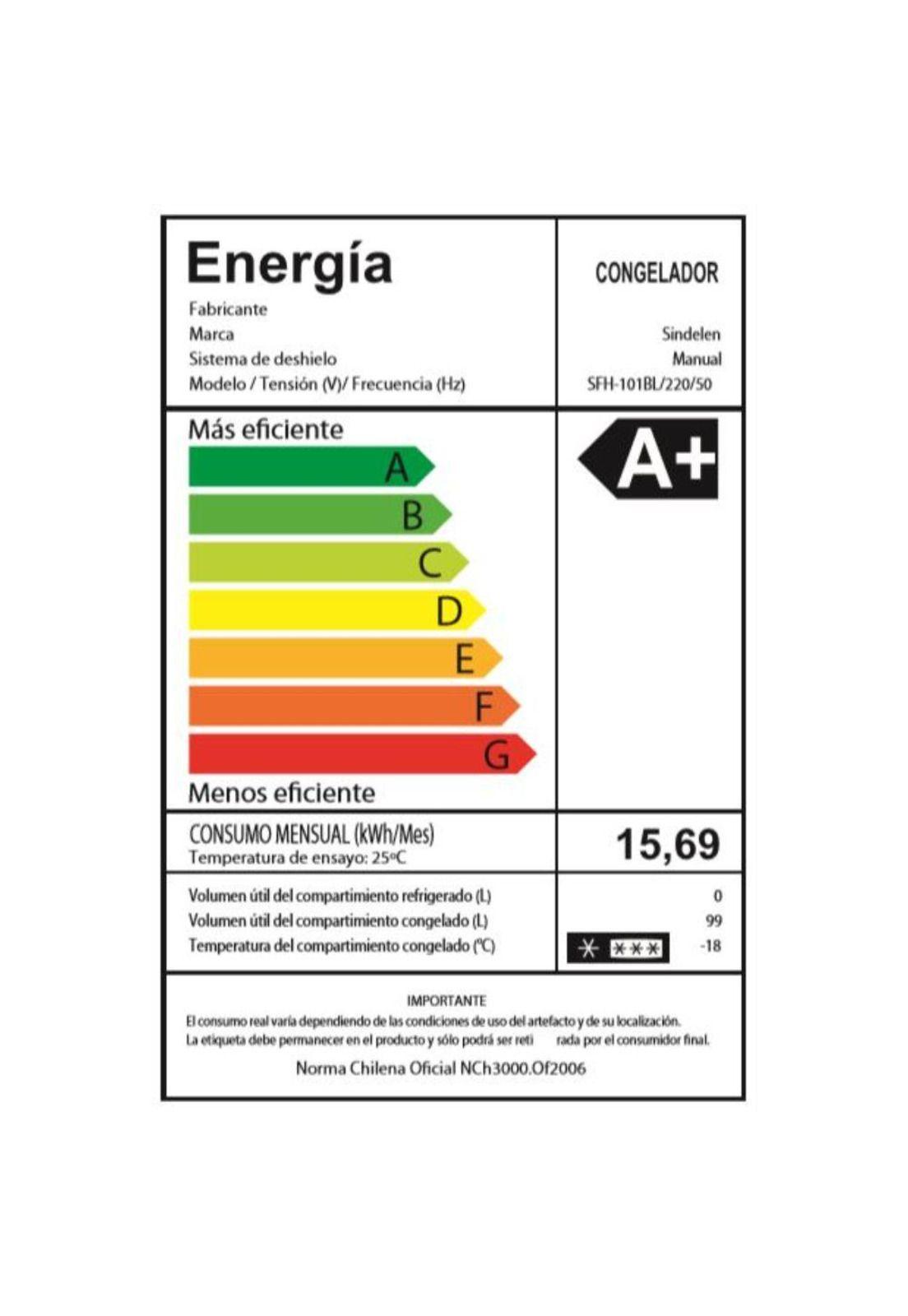 FREEZER CONGELADOR HORIZONTAL DUAL TECHNOLOGY SFH-101BL SINDELEN-5