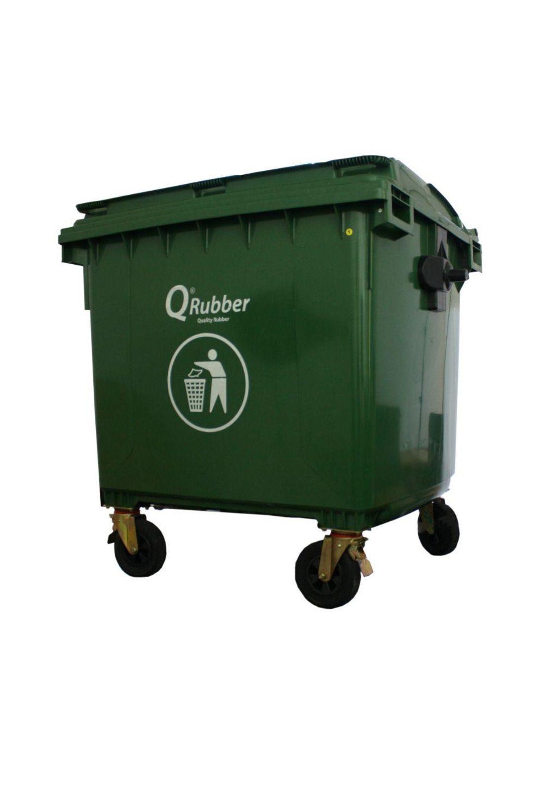 CONTENEDOR BASURA 1100 LTS. VERDE QRUBBER-0