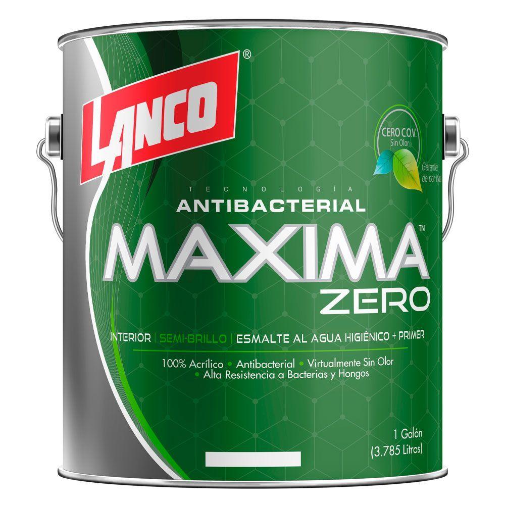 ESMALTE ANTIBACTERIAL MAXIMA ZERO SEMIBRILLO BLANCO 1GL-0