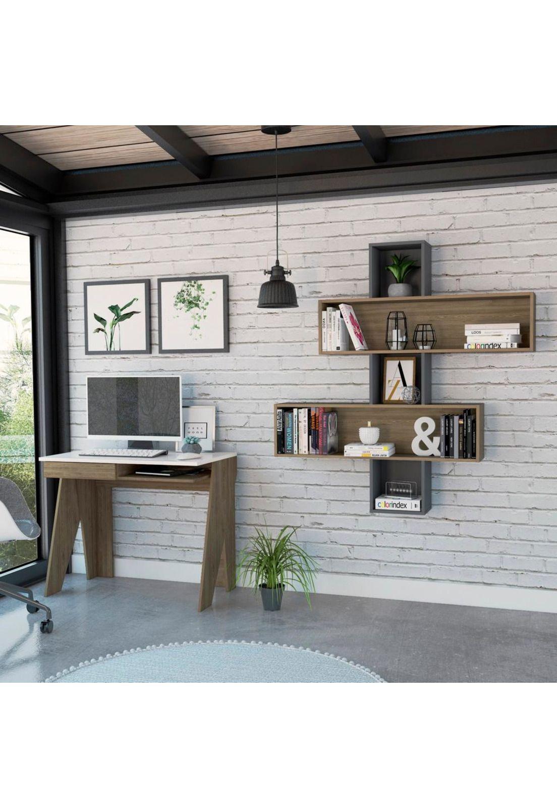 ESCRITORIO + WALL 2B NOTE - BLANCO HG / MIEL-0