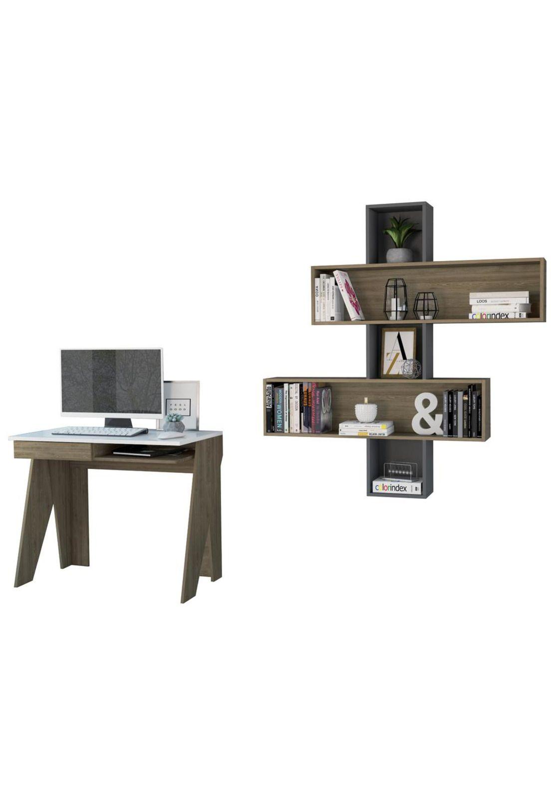 ESCRITORIO + WALL 2B NOTE - BLANCO HG / MIEL-1