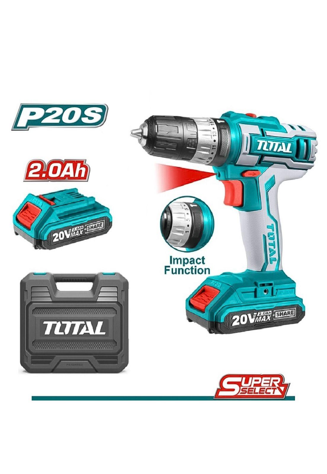 Taladro Percutor 20v 10mm 1500 Rpm C/Led + 2 Bat + Maleta-2
