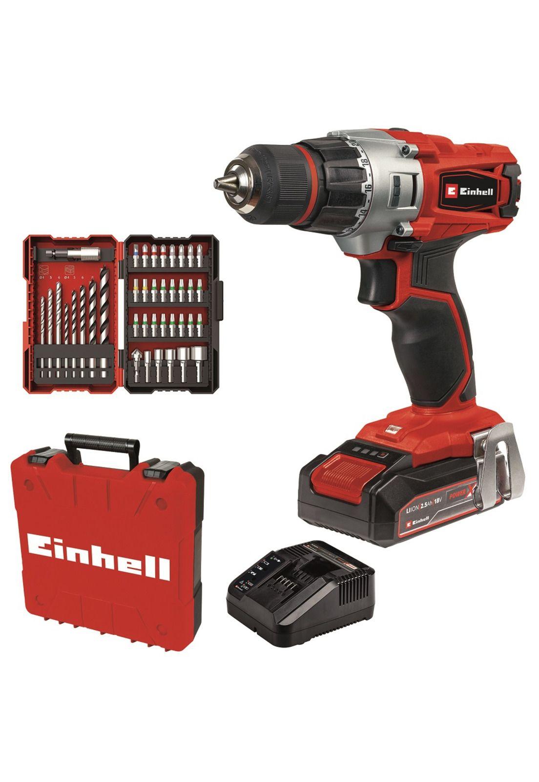 Taladro Inalámbrico Te-Cd 18/2 Li+ 39 Accesorios + Bateria 2.5 Ah y Cargador Einhell-0
