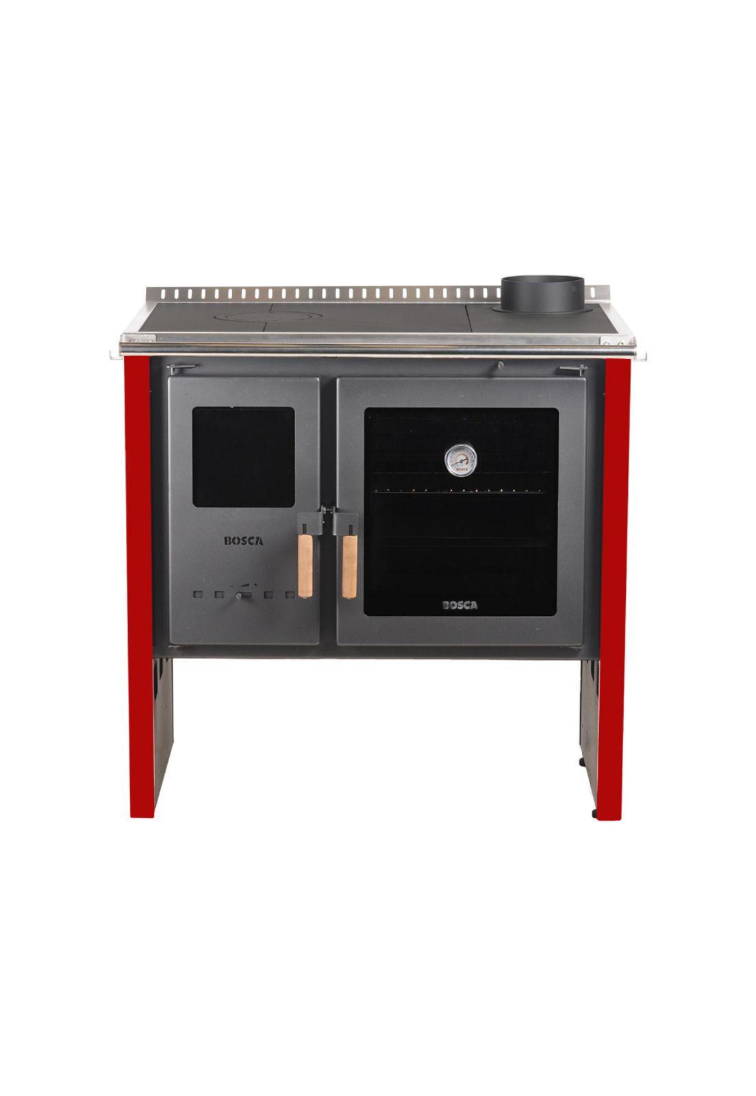 Pack Cocina a Leña Bosca Hestia 90 Rojo + Kit Base Bosca-1